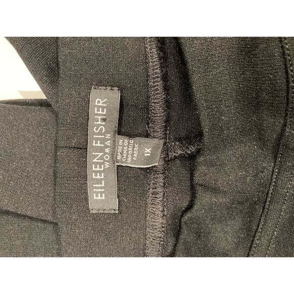 Eileen Fisher 1X Elastic Waist Straight Leg Ankle Stretch - Picture 3 of 6